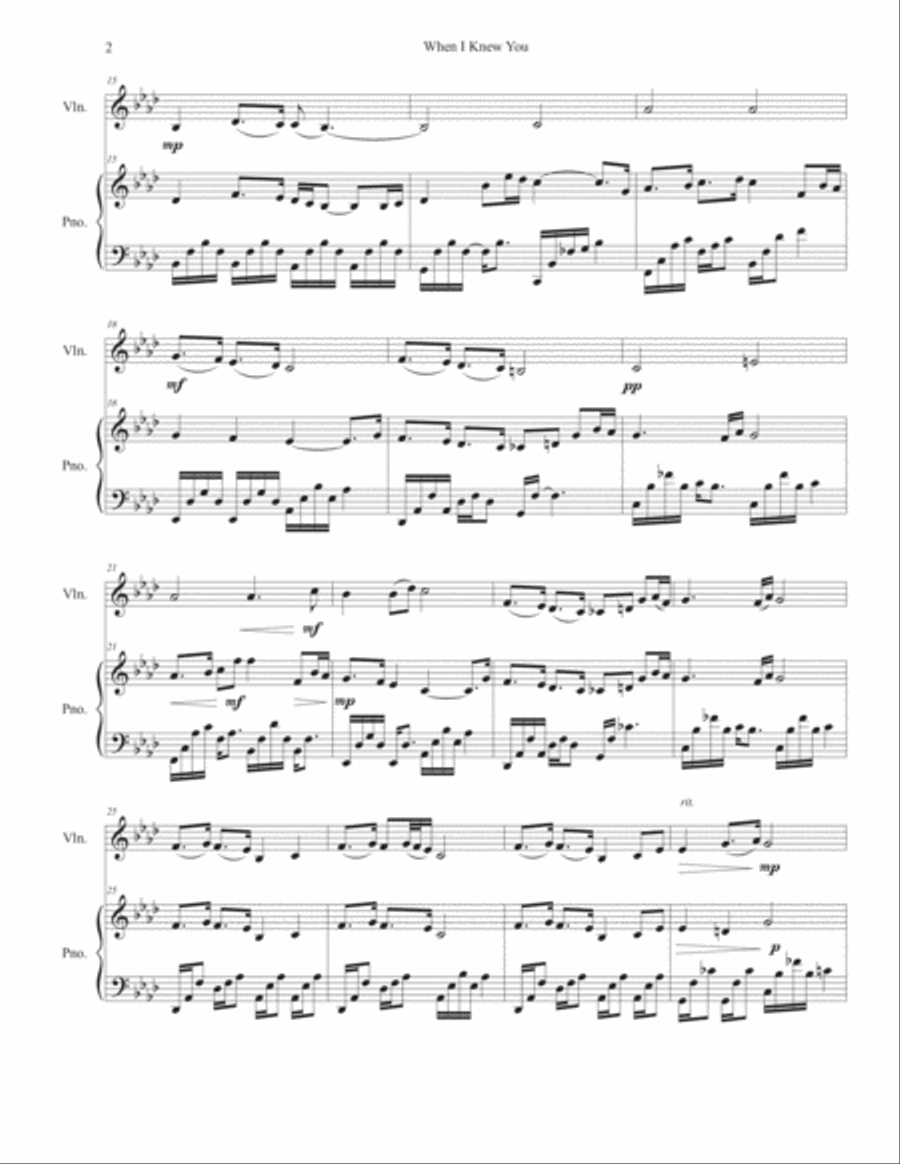 When I knew You Violin Solo scores gallery preview page 2