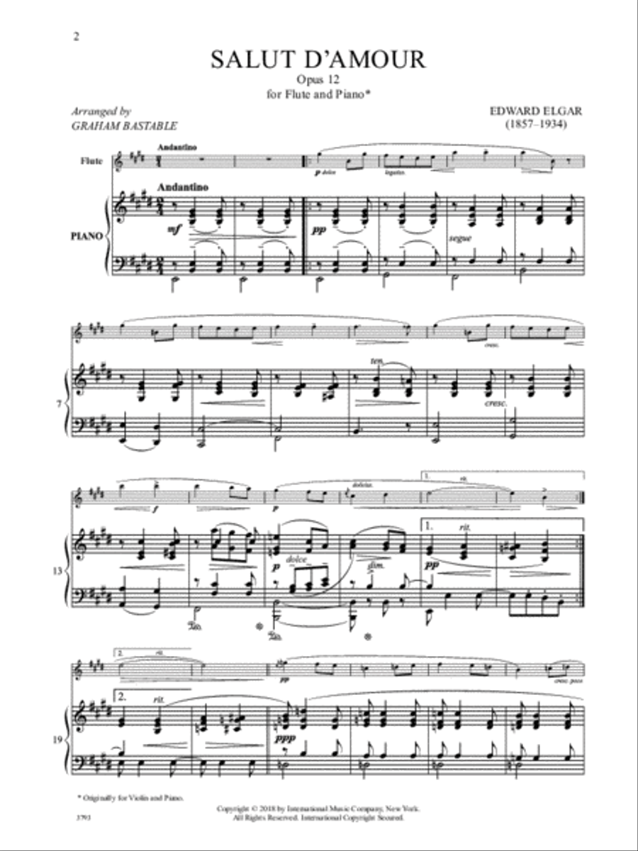 Salut D'Amour, Opus 12 Salut D'Amour, Opus 12 Flute Solo scores gallery preview page 2