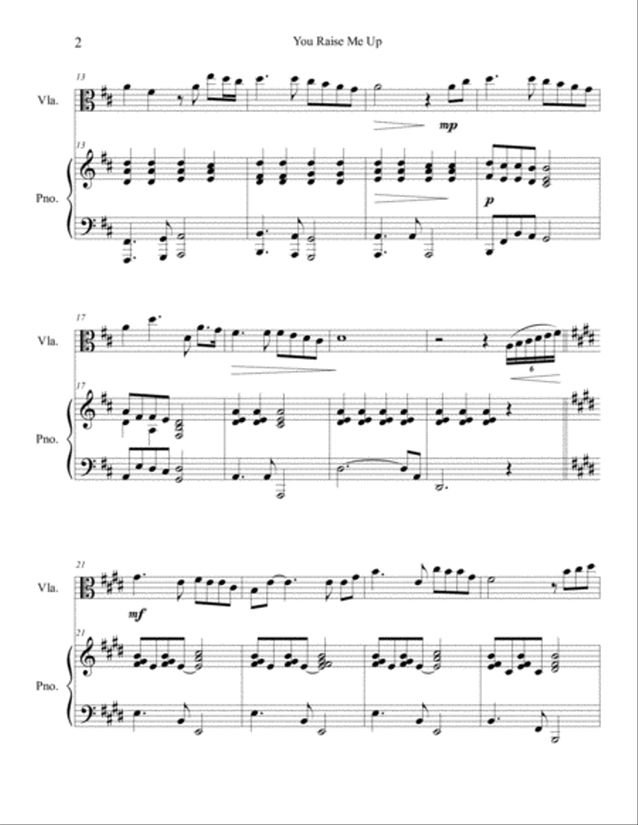 You Raise Me Up Viola scores gallery preview page 3