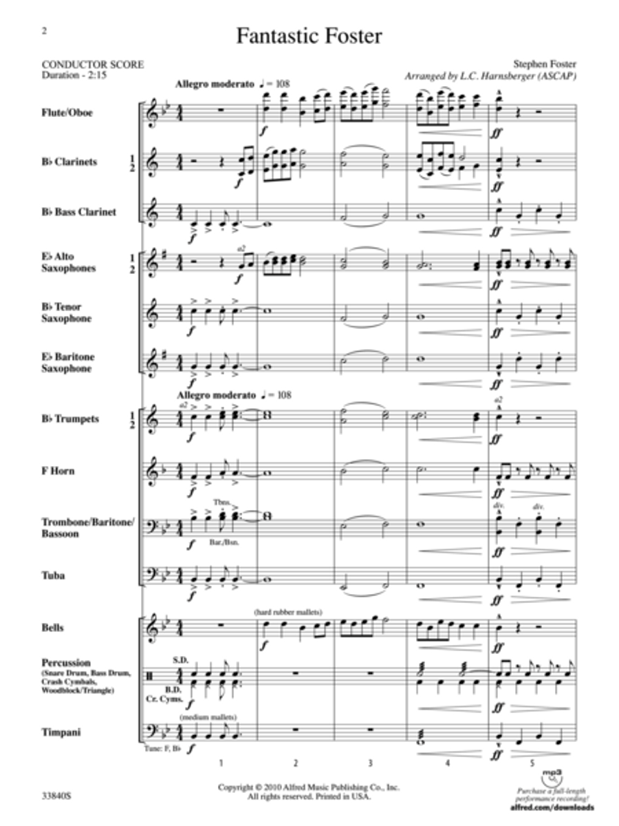 Fantastic Foster Fantastic Foster Concert Band scores gallery preview page 2