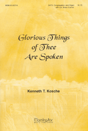 Book cover for Glorious Things of Thee Are Spoken (Full Score)