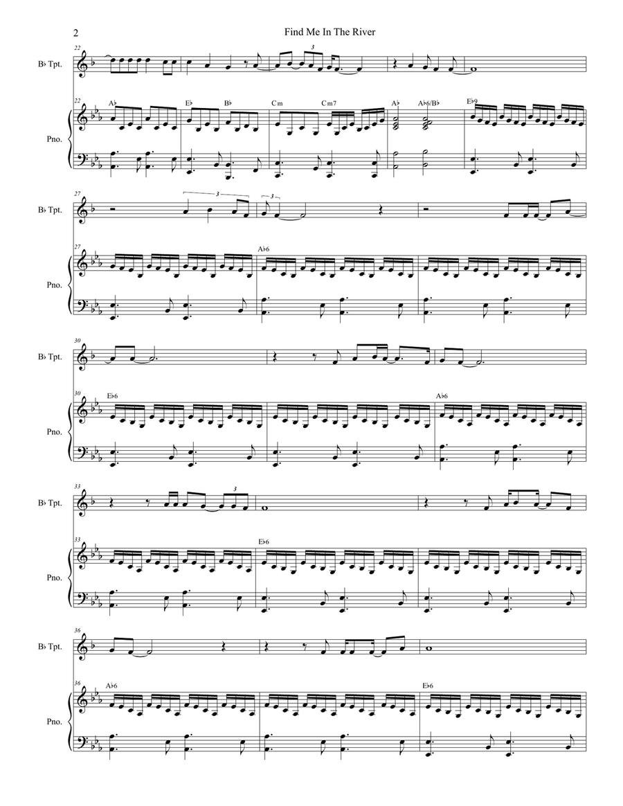 Find Me In The River Trumpet Solo scores gallery preview page 2