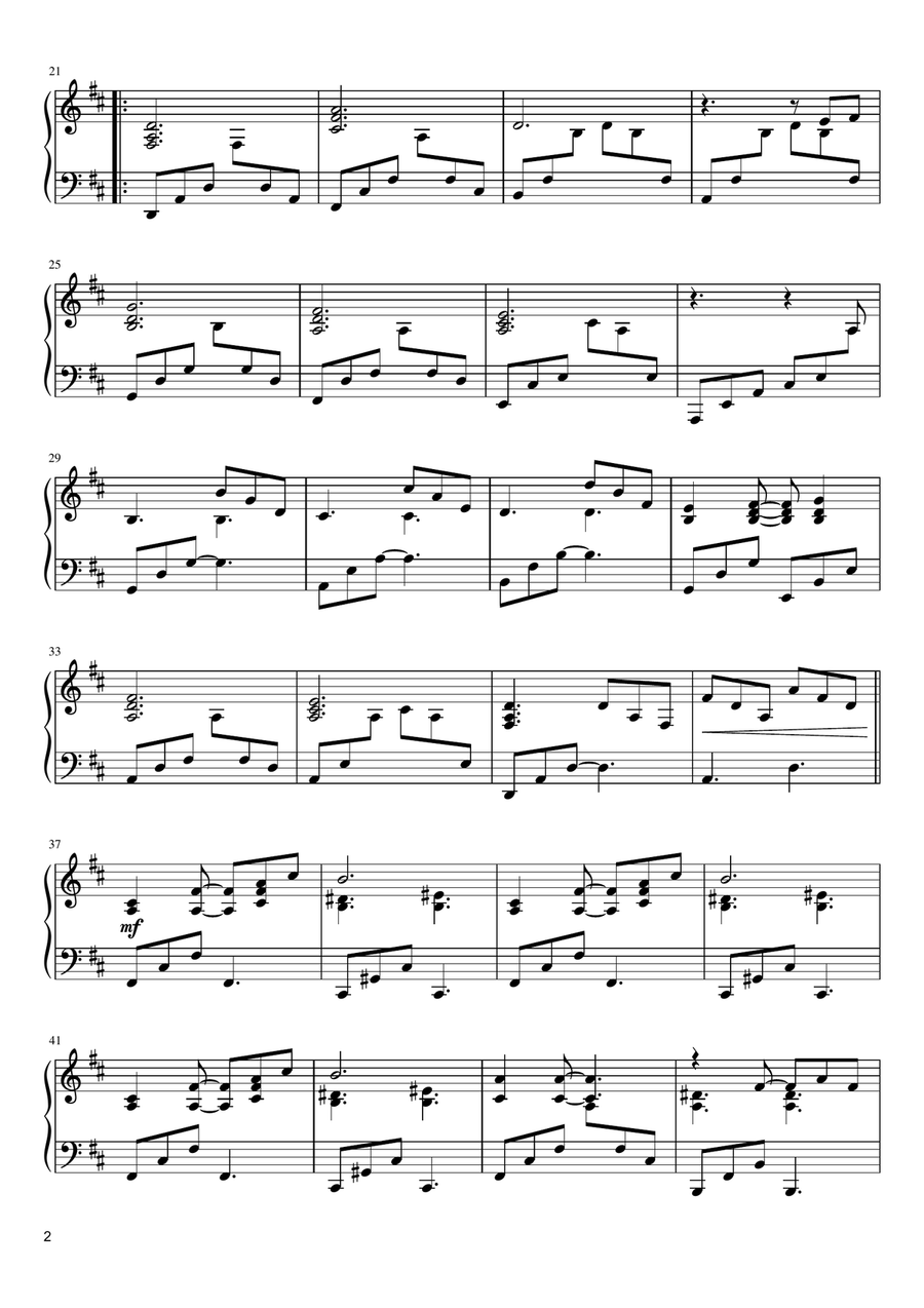 Can't Help Falling In Love Piano Solo scores gallery preview page 2