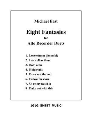 Book cover for Michael East Fantasies for Alto Recorder Duets