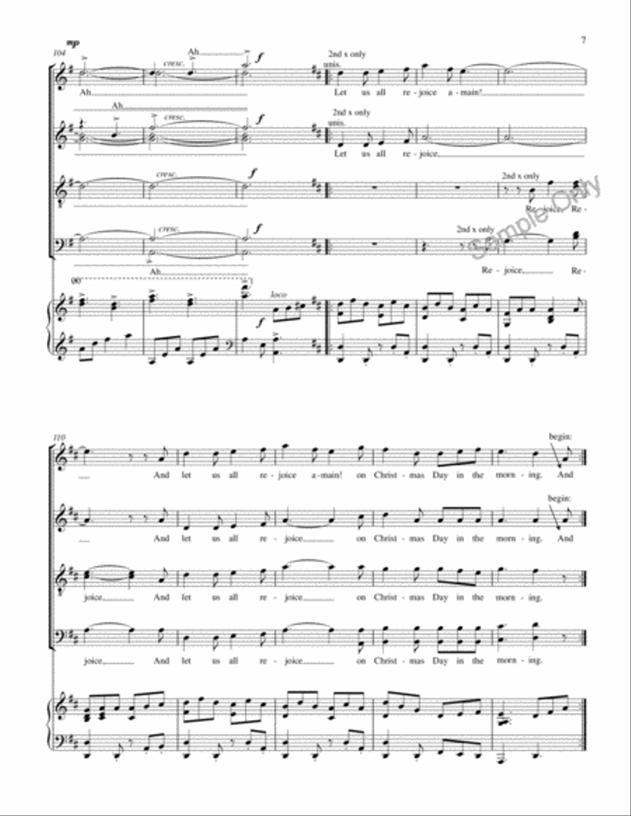 I Saw Three Ships 4-Part scores gallery preview page 8