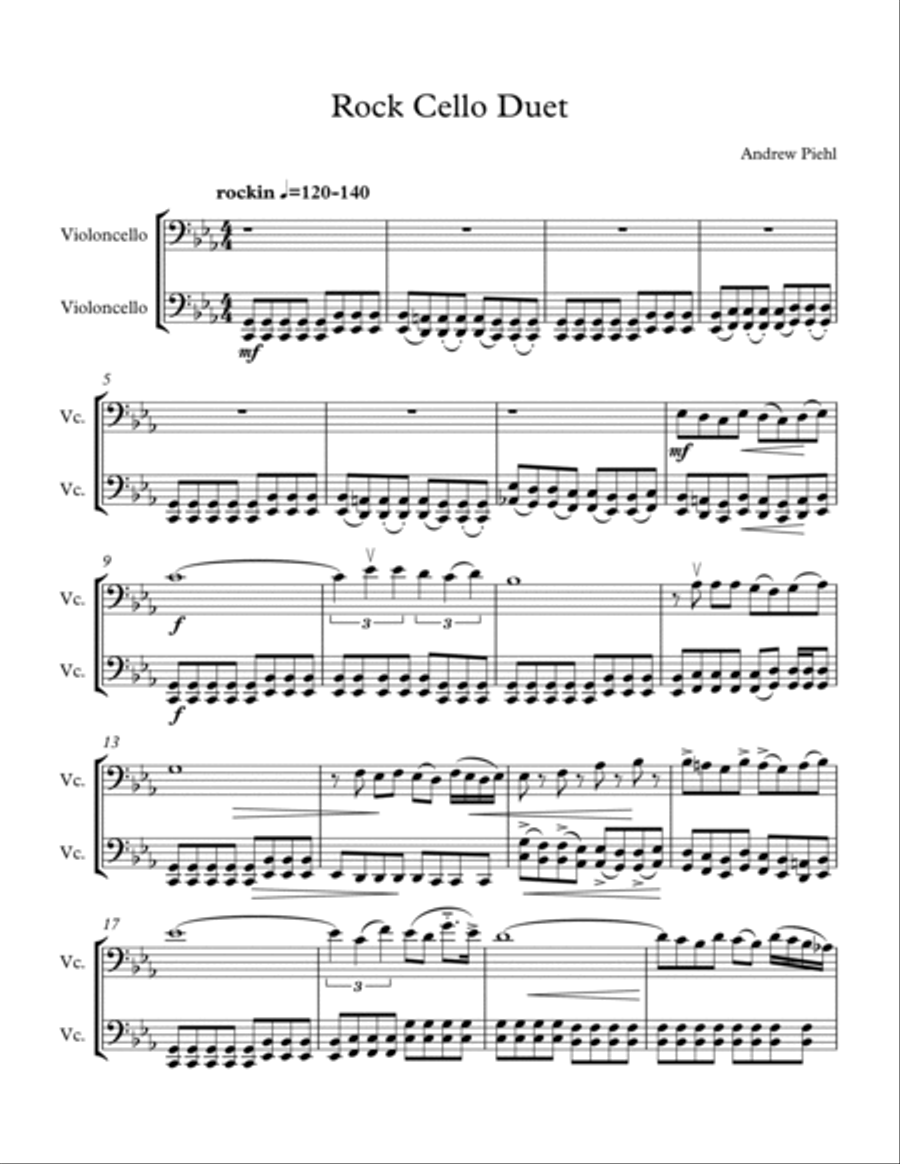 Rock! Cello! Duet! String Duet scores gallery preview page 2