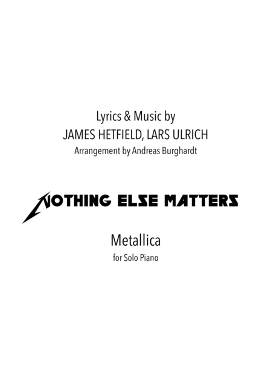 Nothing Else Matters Piano Solo scores gallery preview page 1