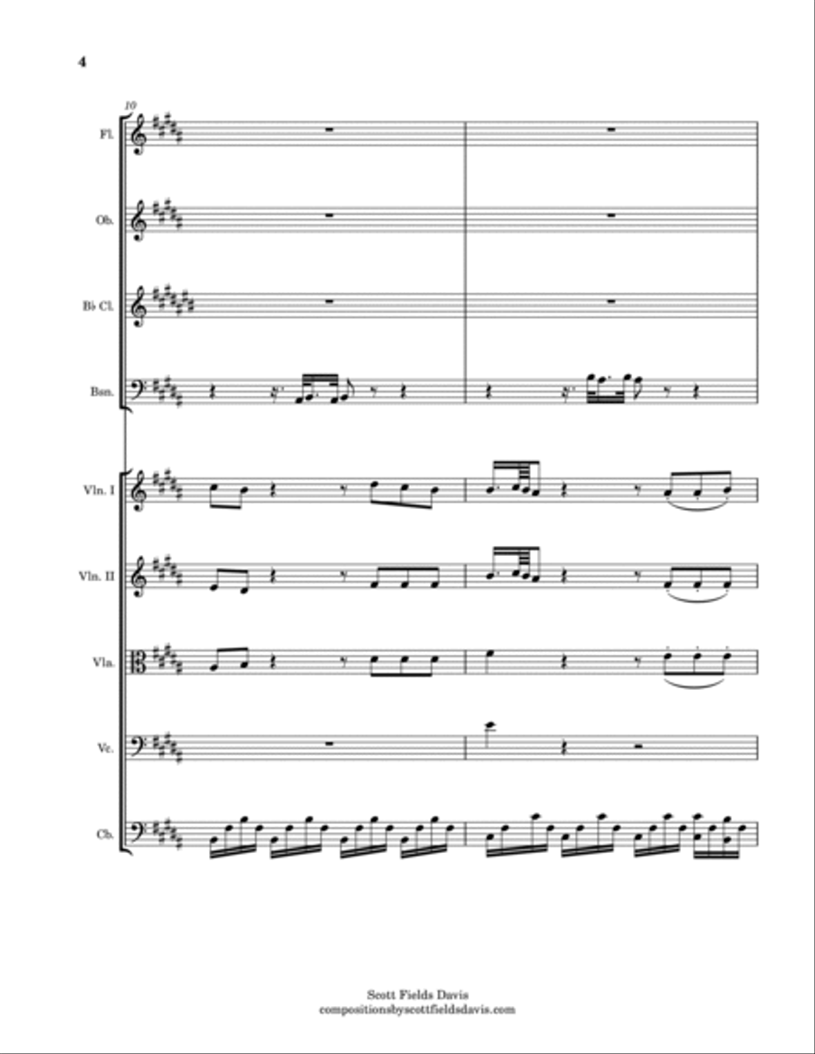 John Field, Sonata IV (Movement I) arranged for orchestra by Scott Fields Davis Chamber Orchestra scores gallery preview page 4
