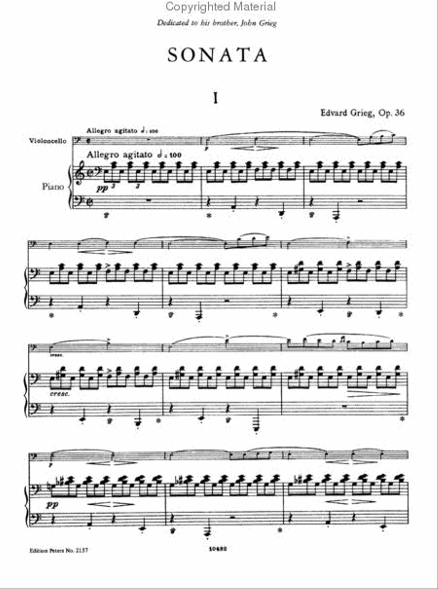 Sonata, Op. 36 in A Minor - Cello and Piano Piano Accompaniment scores gallery preview page 3
