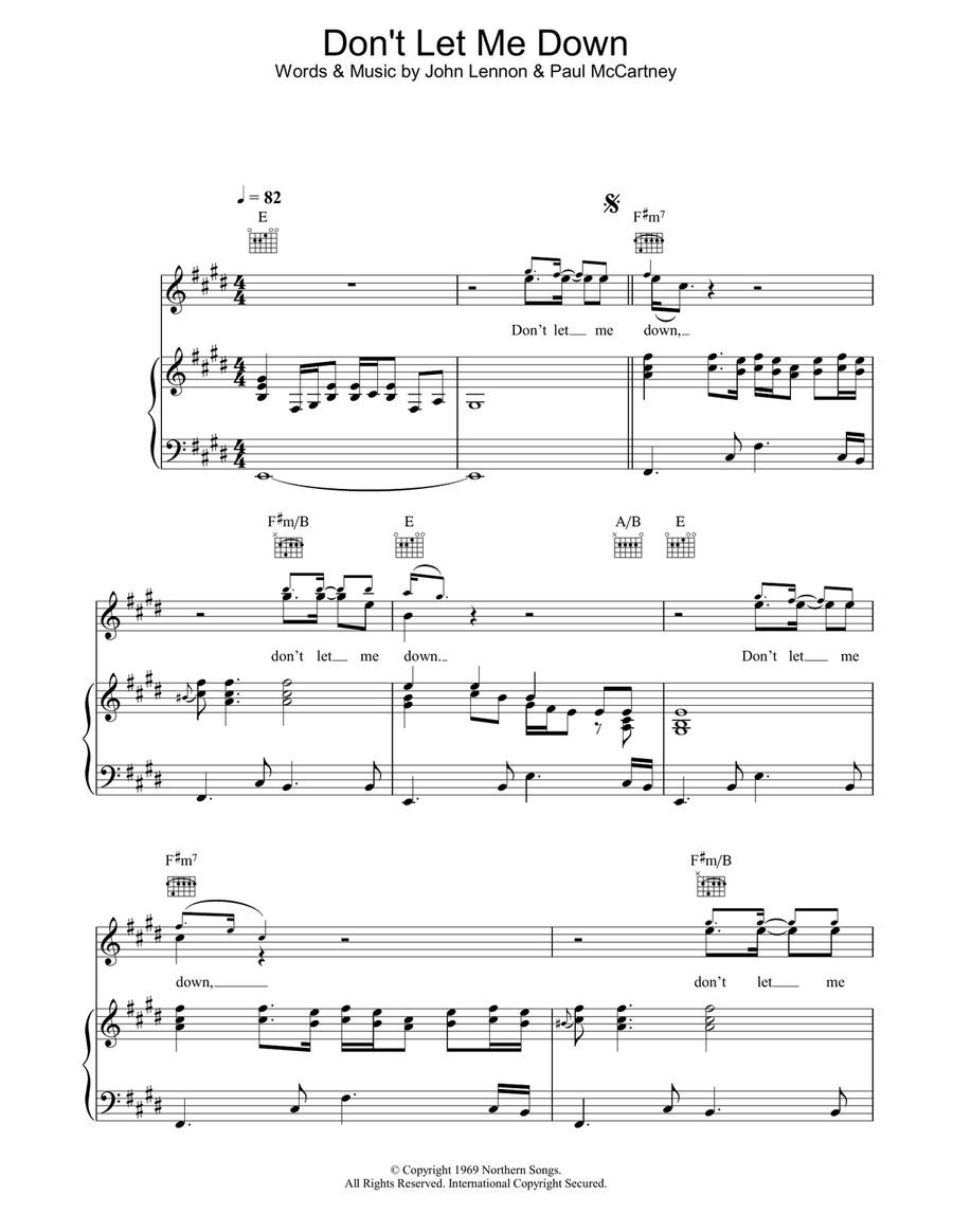 Don't Let Me Down Acoustic Guitar scores gallery preview page 1