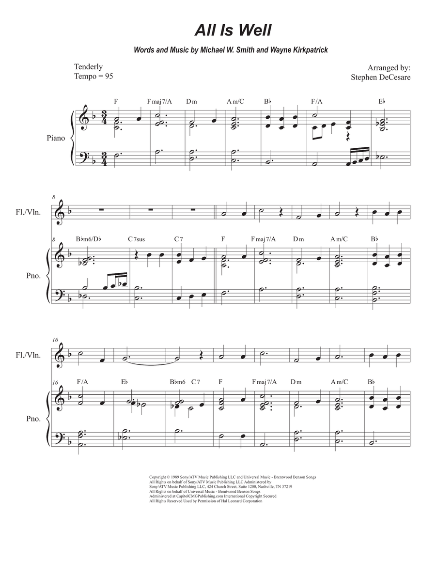 All Is Well Piano scores gallery preview page 1