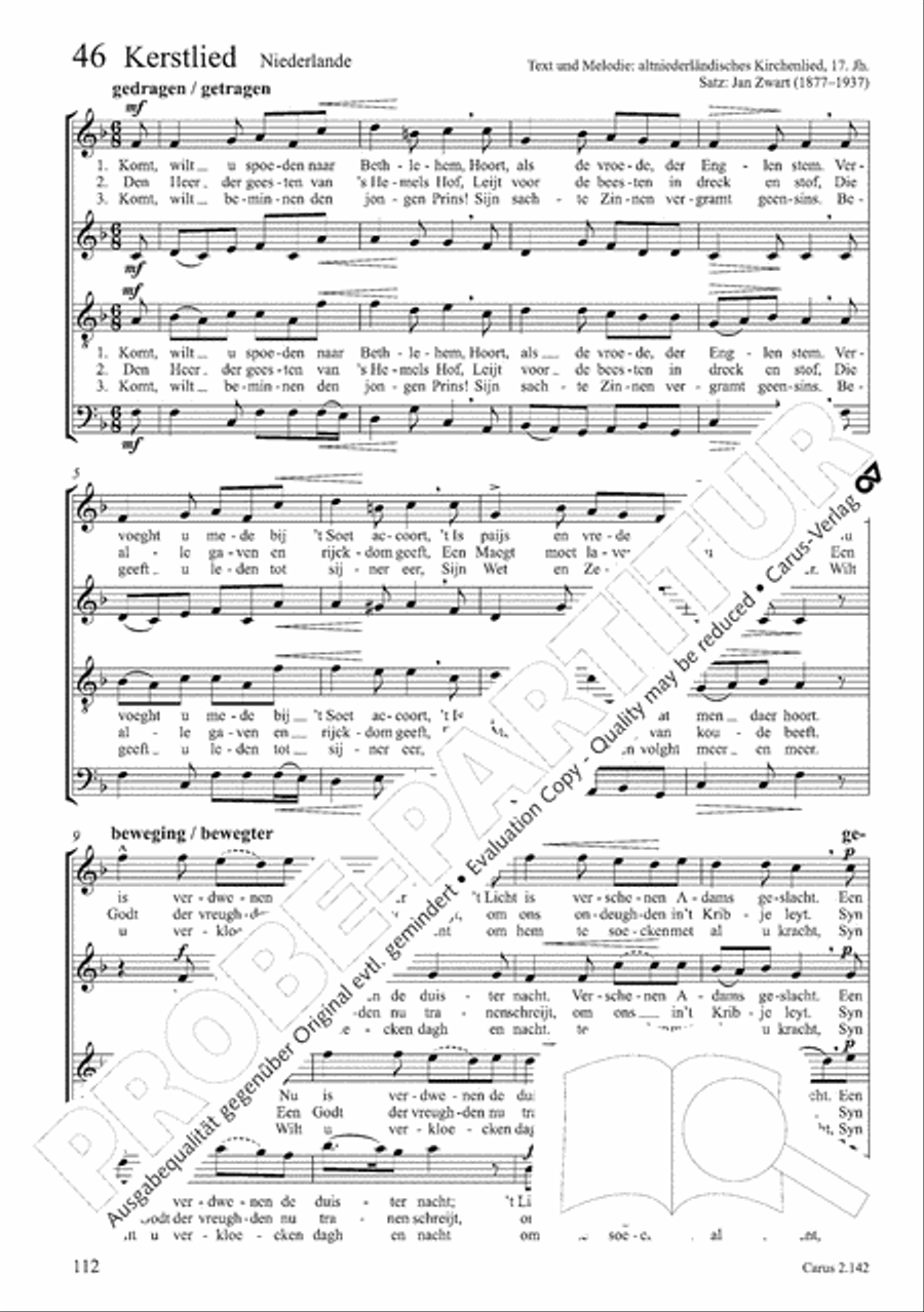 Christmas Carols of the World. Choral collection 4-Part scores gallery preview page 96