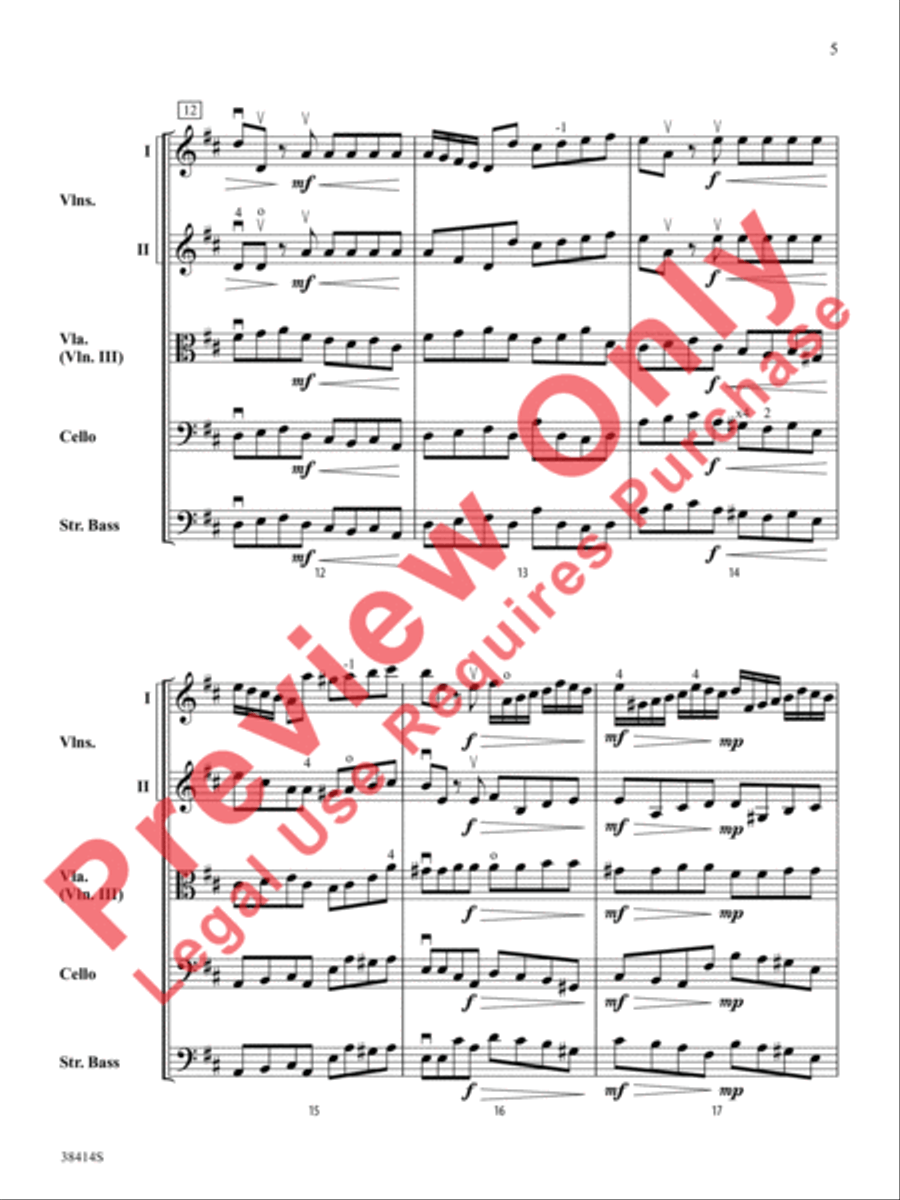 Concerto a Cinque, Opus 7, No. 1 String Orchestra scores gallery preview page 6
