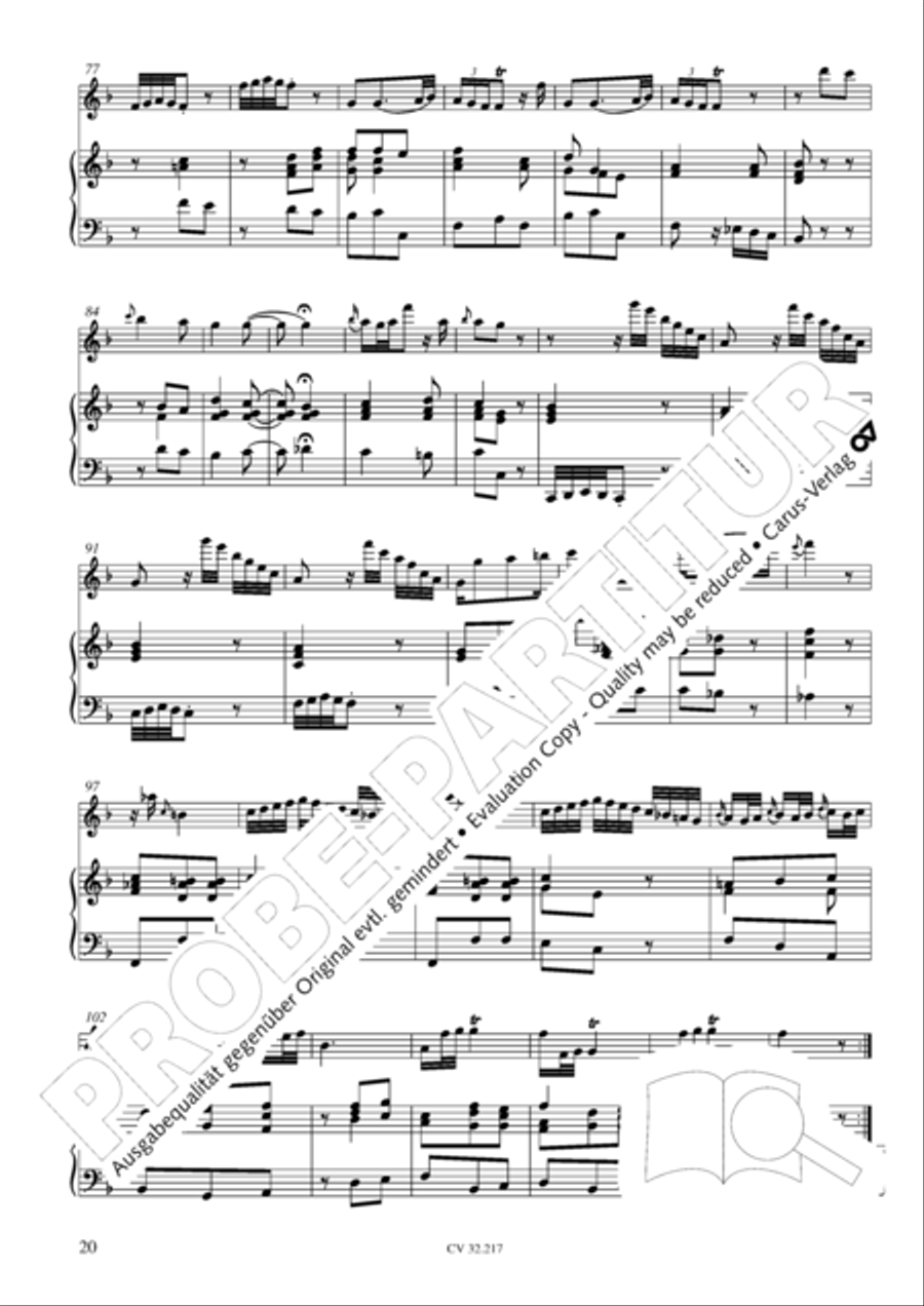 Flute Sonatas in E Minor and F Major (Flotensonaten in e-moll und F-Dur) Flute scores gallery preview page 21