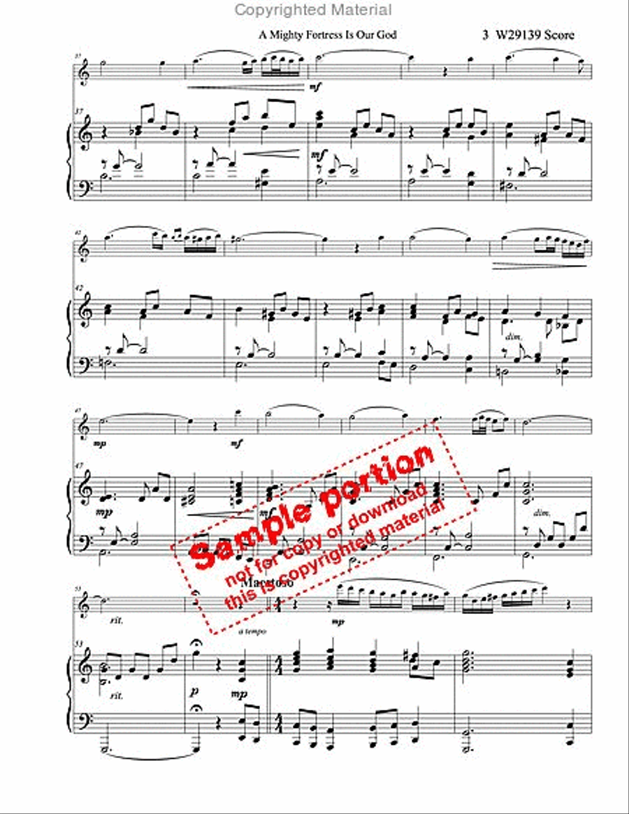 A Mighty Fortress Is Our God Flute Solo scores gallery preview page 3