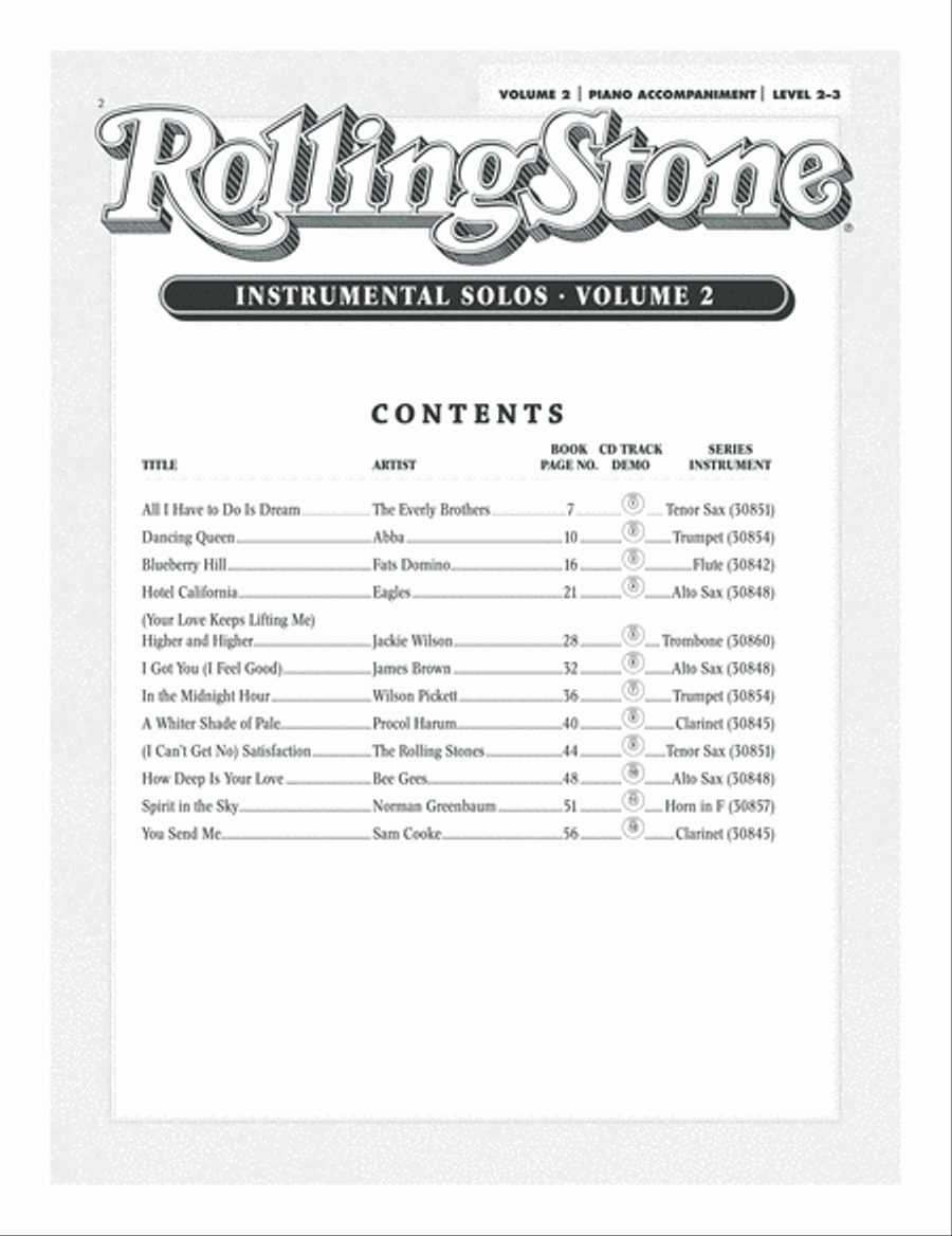 Selections from Rolling Stone Magazine's 500 Greatest Songs of All Time (Instrumental Solos), Volume 2 Piano scores gallery preview page 2