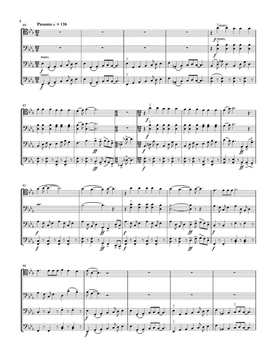 Bohemian Rhapsody String Quartet scores gallery preview page 4