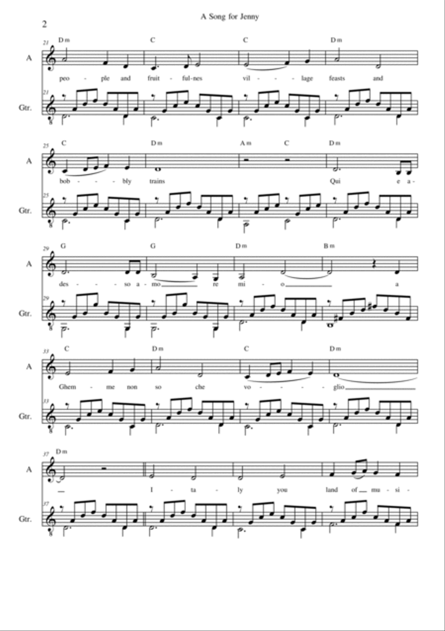 Song for Jenny Acoustic Guitar scores gallery preview page 2
