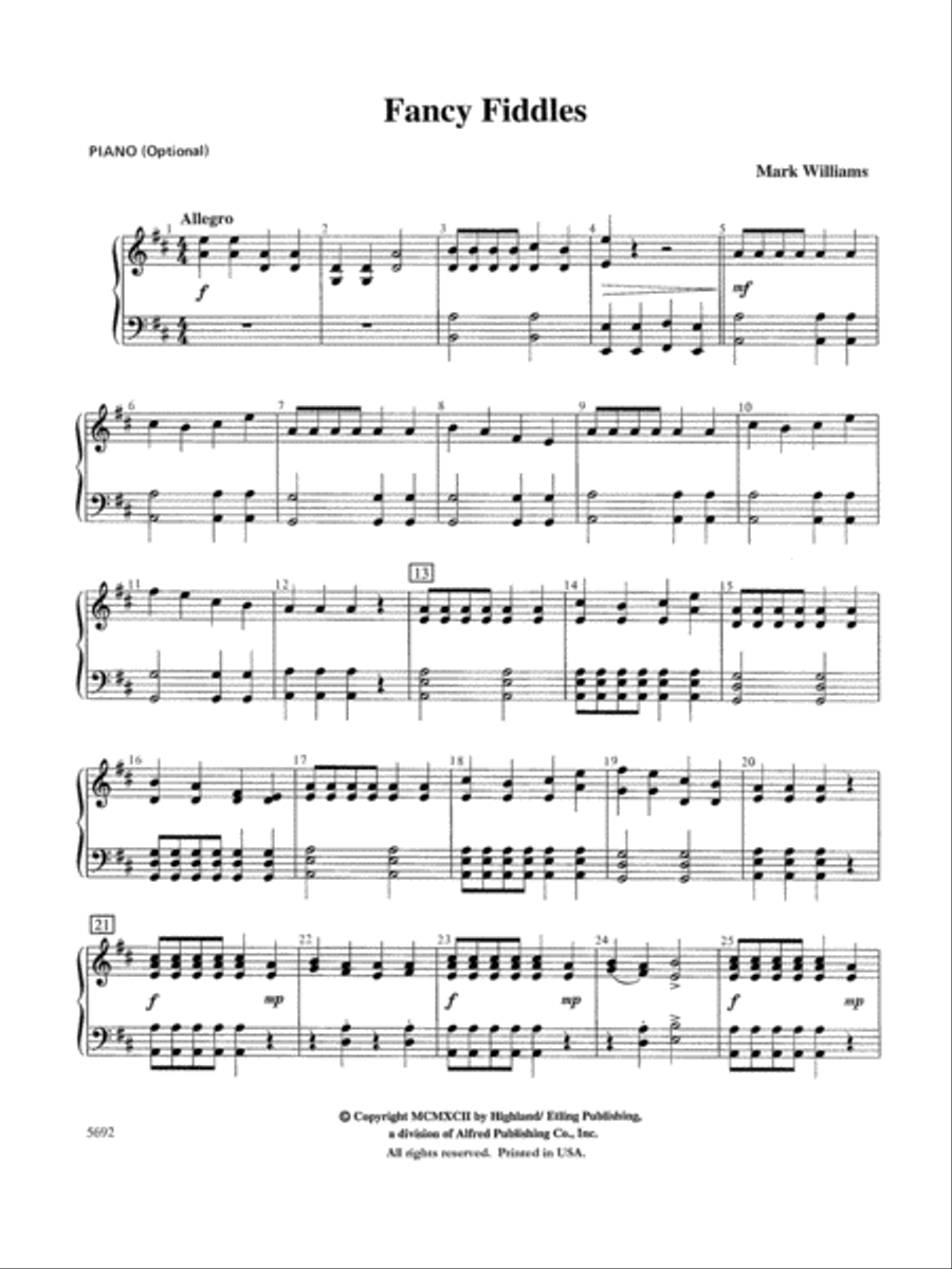 Fancy Fiddles: Piano Accompaniment Orchestra scores gallery preview page 1