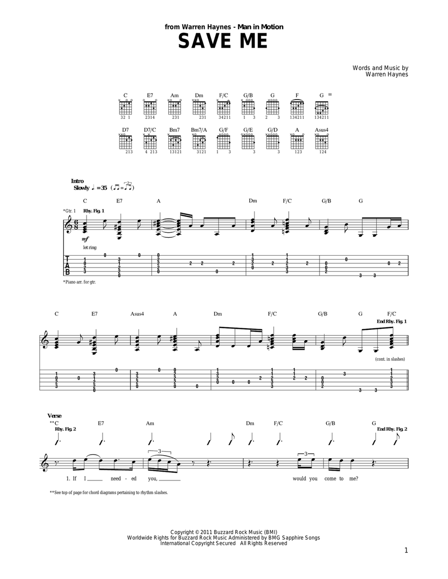 Save Me Save Me Acoustic Guitar scores gallery preview page 1