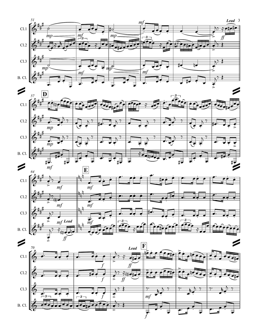 El Choclo (Tango) (for Clarinet Quartet) Clarinet Quartet scores gallery preview page 4