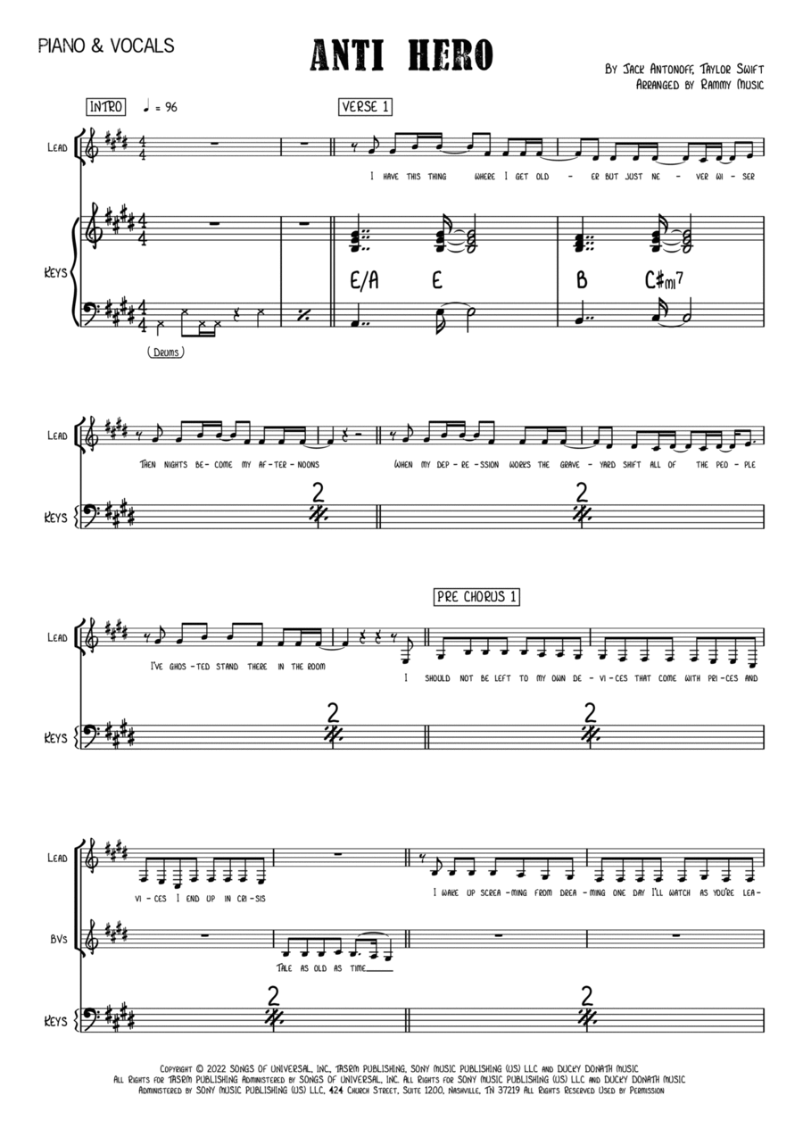 Anti-hero Voice scores gallery preview page 1