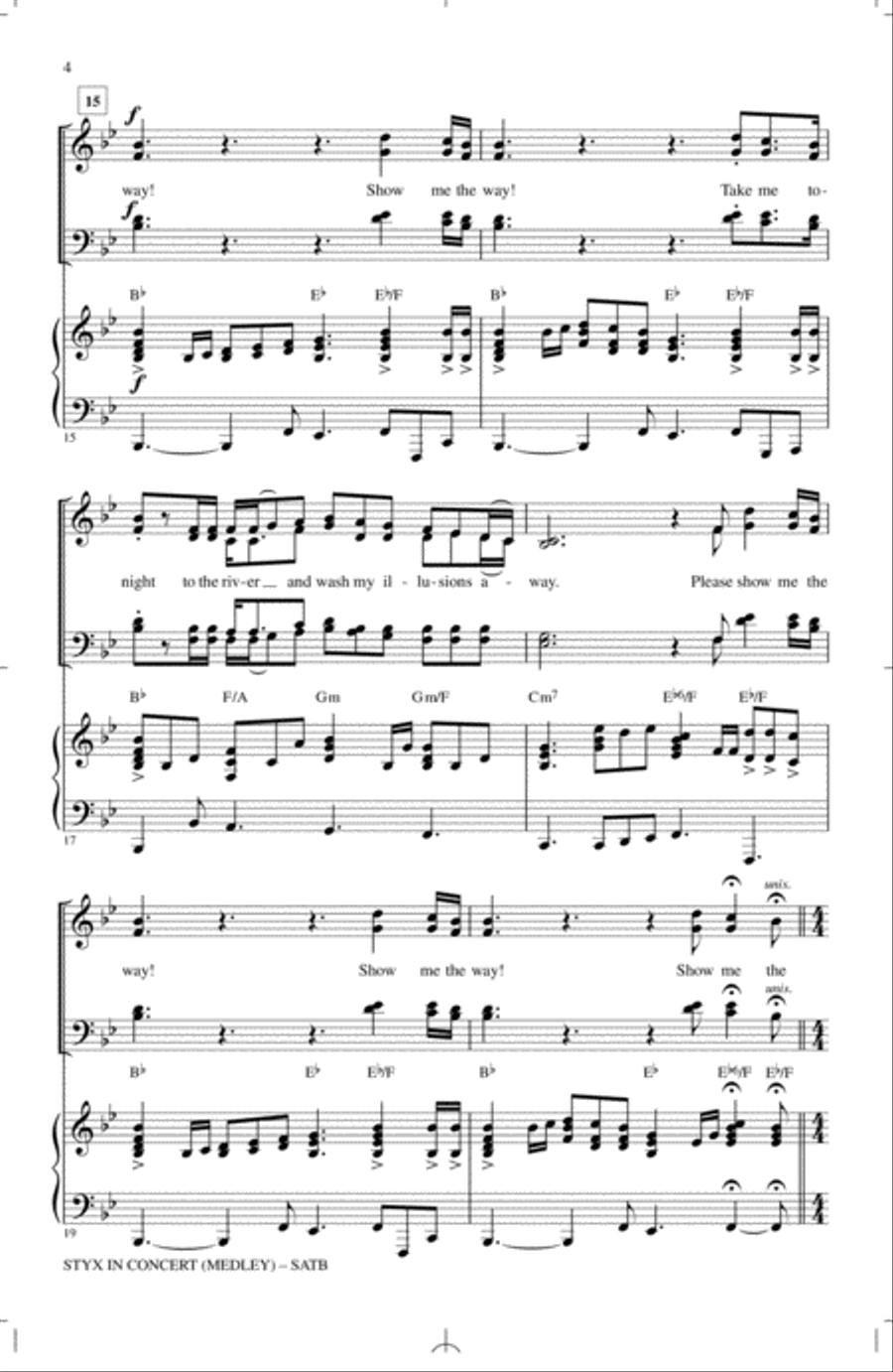 Styx In Concert (Medley) 4-Part scores gallery preview page 3