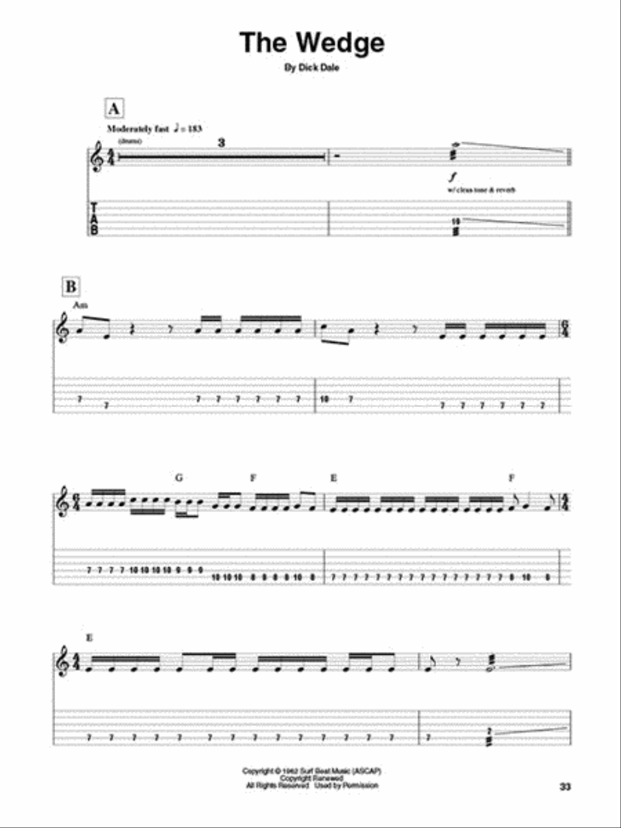Surf Guitar Tablature scores gallery preview page 5