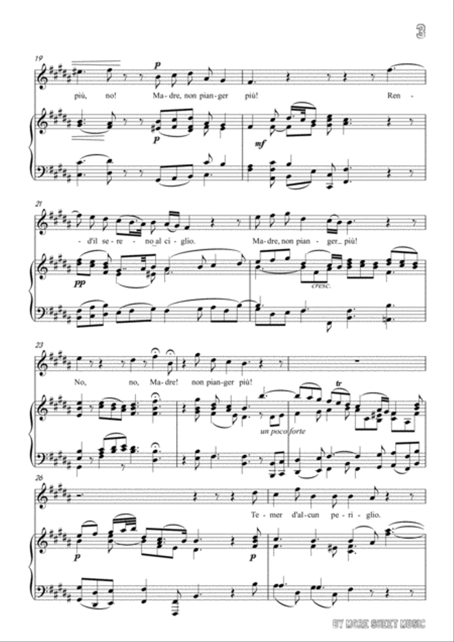 Handel-Rasserena,o Madre…Rend'il sereno al ciglio in f sharp minor,for Voice and Piano Voice Solo scores gallery preview page 5
