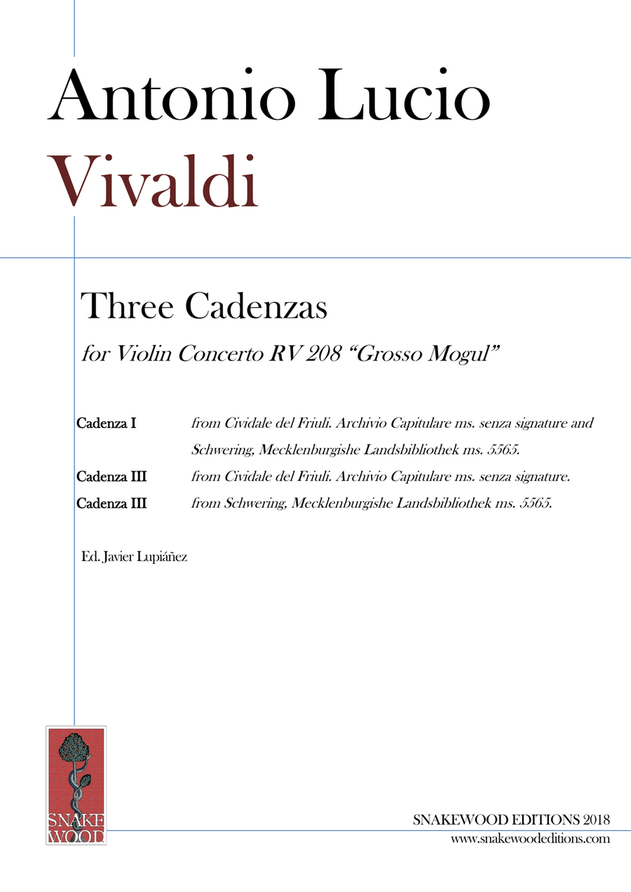 Vivaldi – 3 Cadenzas for Concerto RV 208 