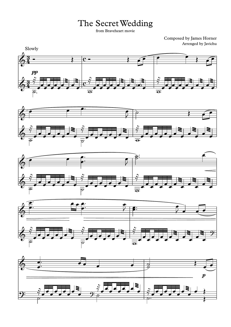 The Secret Wedding Piano Solo scores gallery preview page 1