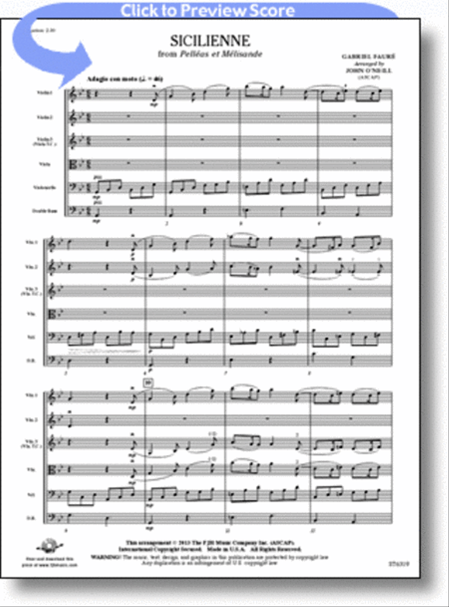 Sicilienne String Orchestra scores gallery preview page 1