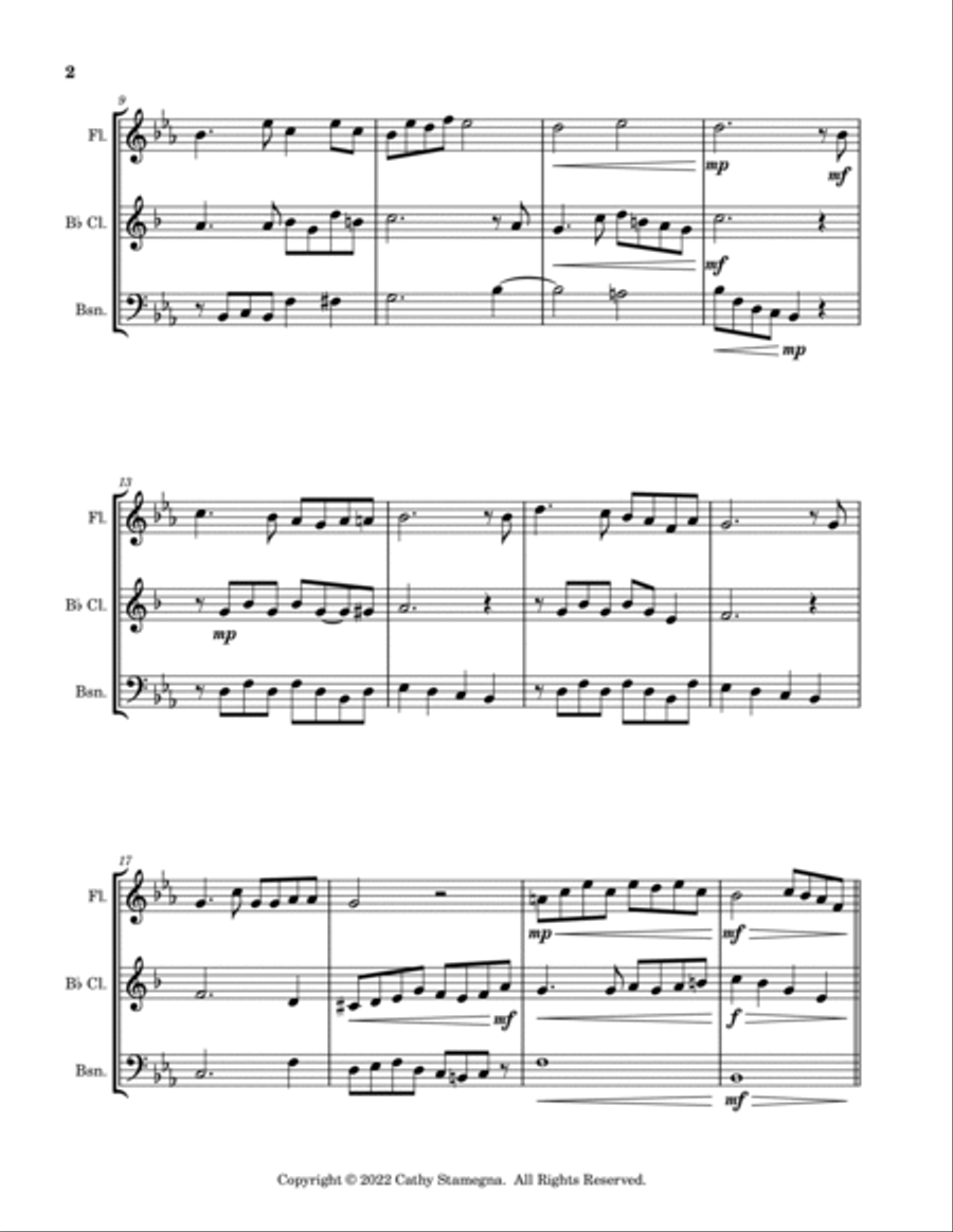 I’ll Take You Home Again, Kathleen (Woodwind Trio: Flute, Bb Clarinet, Bassoon) Woodwind Trio scores gallery preview page 3