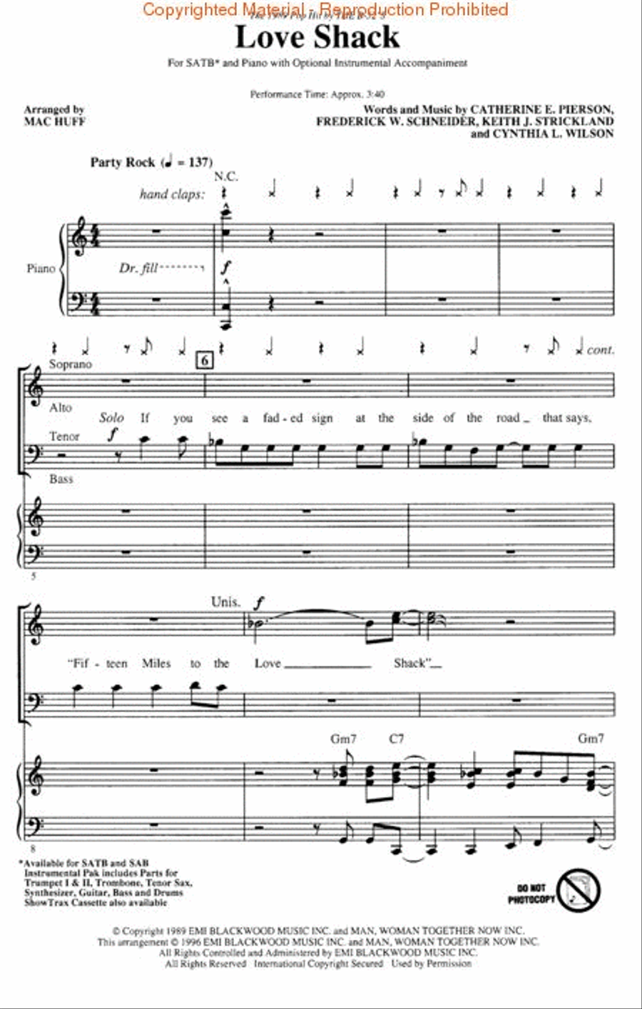 Love Shack 4-Part scores gallery preview page 2