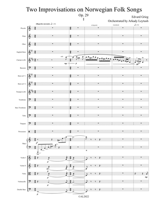 E. Grieg - Two Improvisations on Norwegian Folk songs, op. 29 - Score Only