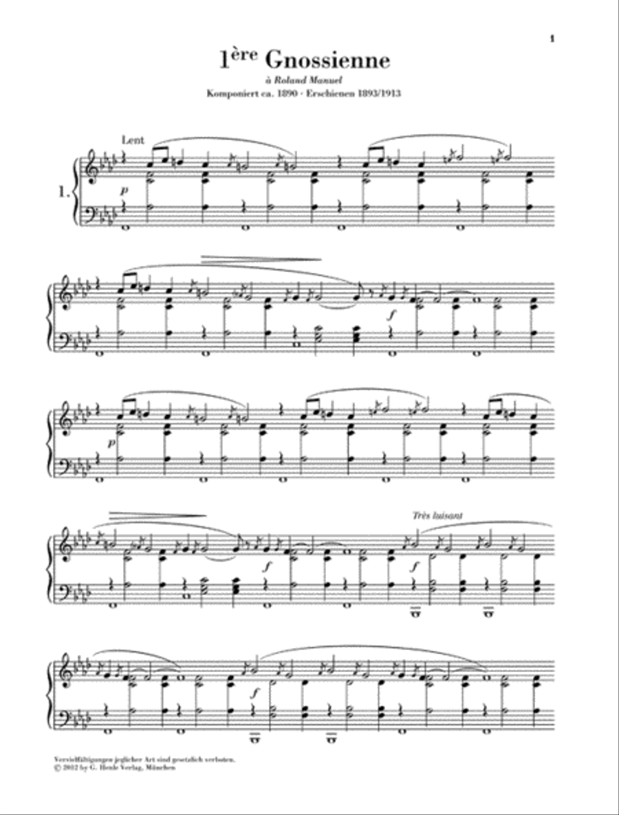 Erik Satie – Gnossiennes Piano Solo scores gallery preview page 3