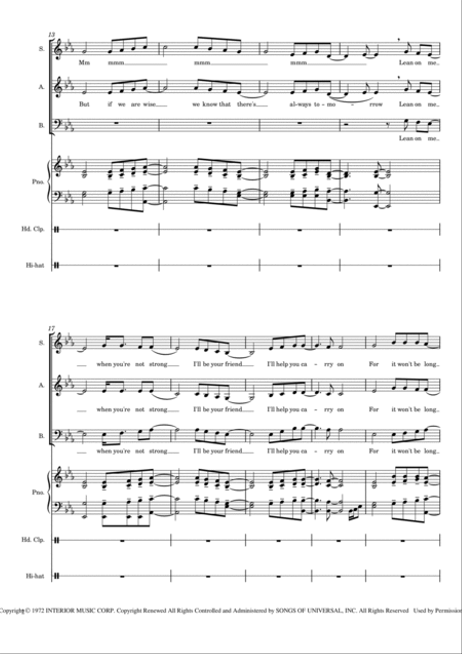 Lean On Me 3-Part scores gallery preview page 2
