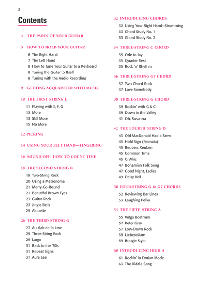 Alfred's Self-Teaching Basic Guitar Course Easy Guitar scores gallery preview page 2