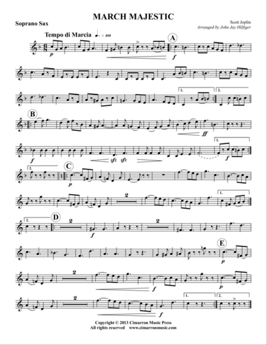 March Majestic Saxophone Quartet scores gallery preview page 4