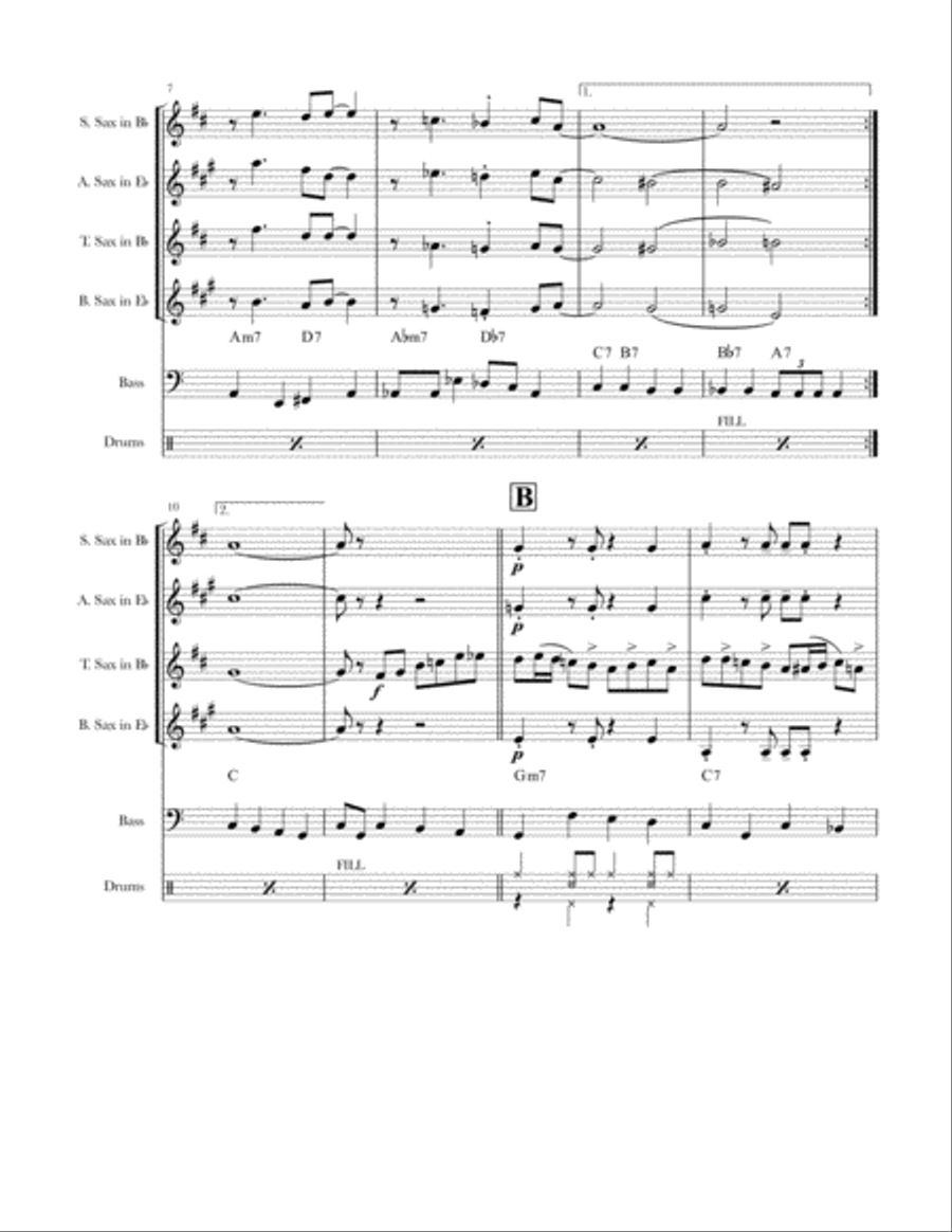 Satin Doll Saxophone Quartet scores gallery preview page 3