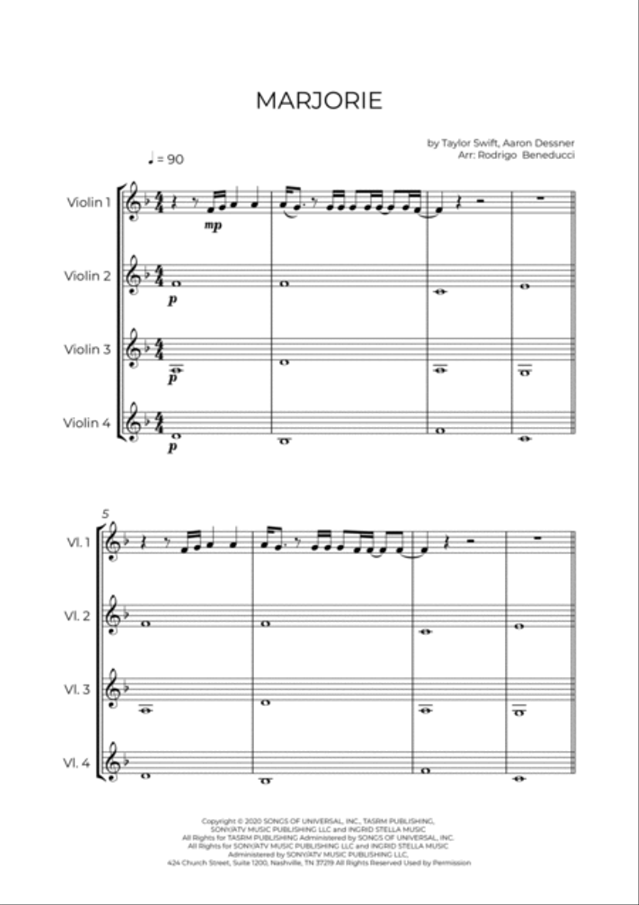 Marjorie String Quartet scores gallery preview page 2