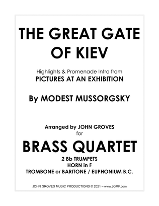 The Great Gate Kiev from Pictures at an Exhibition - 2 Trumpet, Horn, Trombone (Brass Quartet)