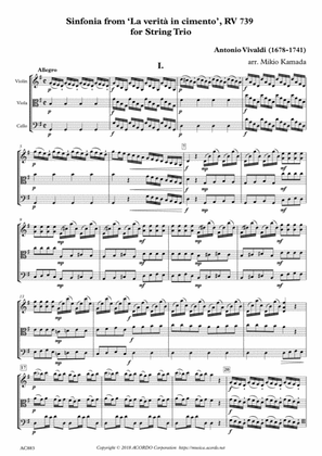Sinfonia from ‘La verità in cimento’, RV 739 for String Trio