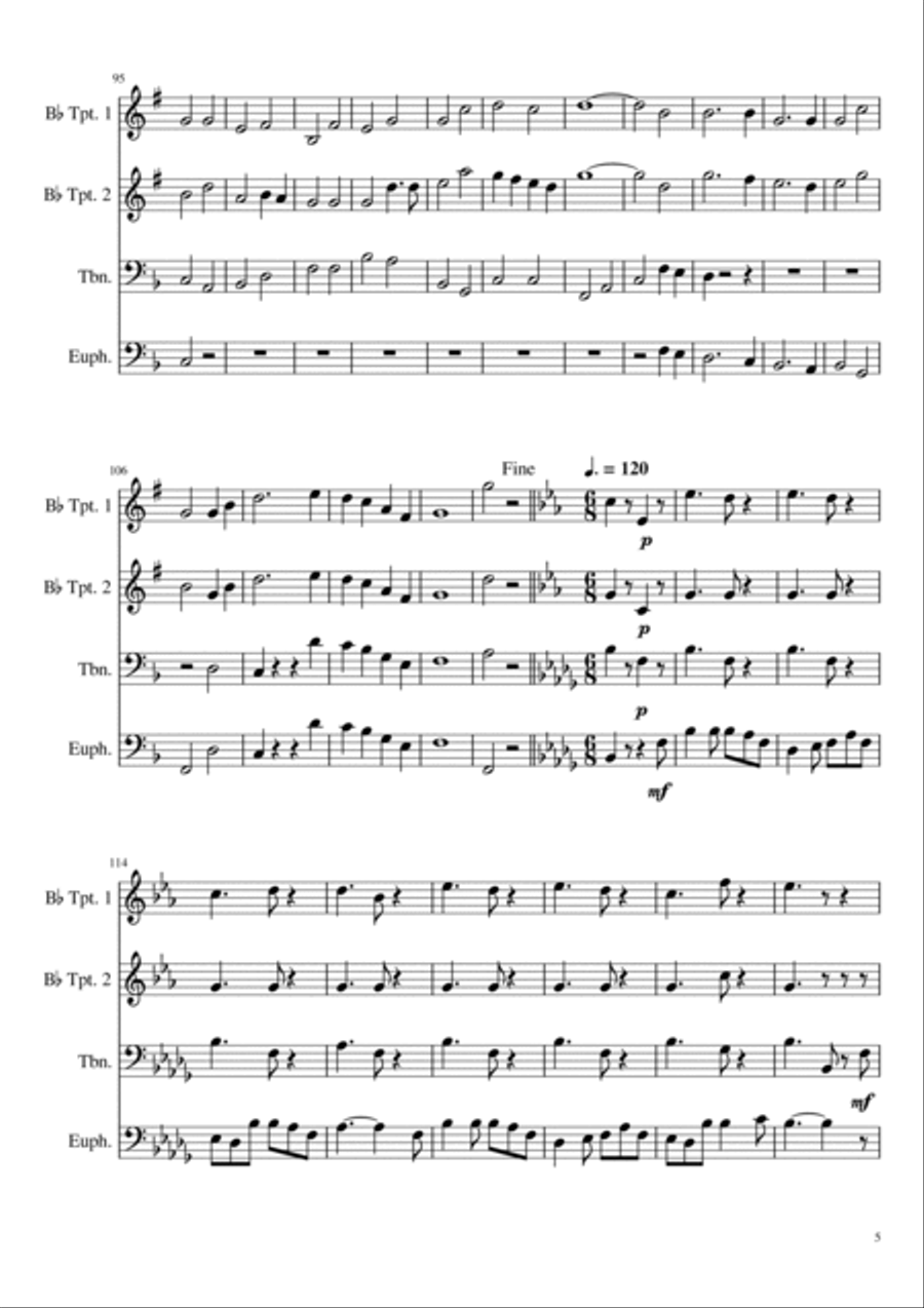 March - Second Suite in F Brass Ensemble scores gallery preview page 5