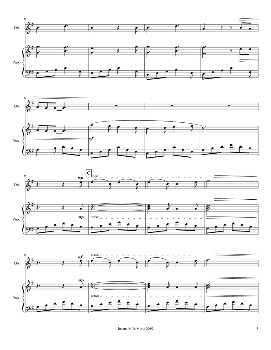 Autumn Days (Easy Oboe & Piano Duet) Piano Accompaniment scores gallery preview page 4