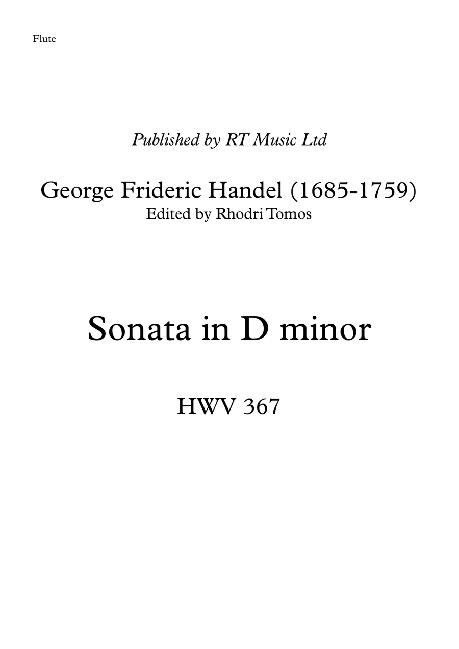 Handel HWV367 Sonata in D minor. Solo sheet music.