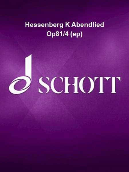 Hessenberg K Abendlied Op81/4 (ep)