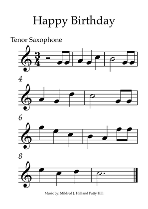 Book cover for Happy Birthday - Tenor Saxophone