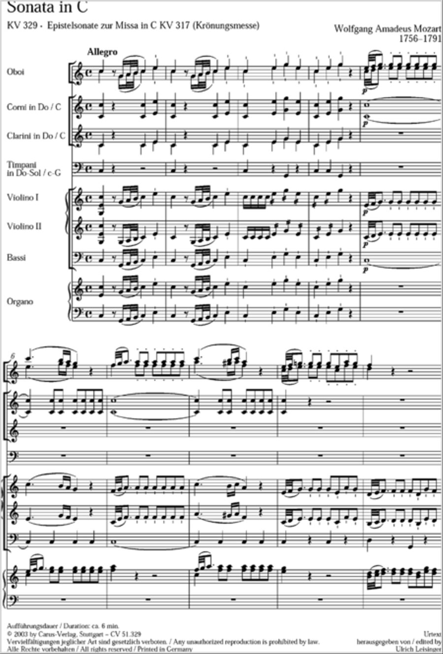 Sonata in C major Orchestra scores gallery preview page 18