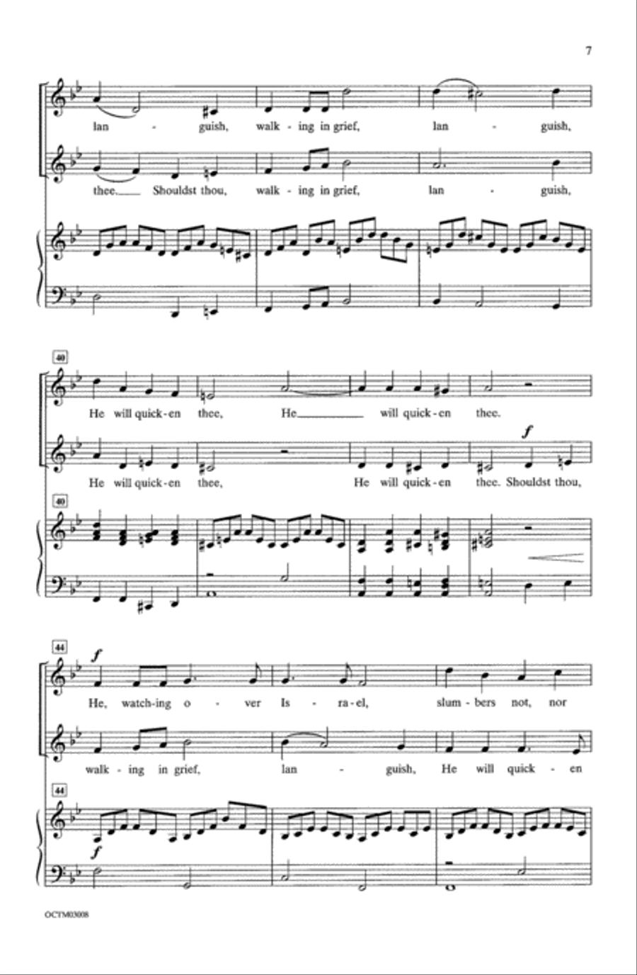 He, Watching Over Israel (from Elijah) Choir scores gallery preview page 5